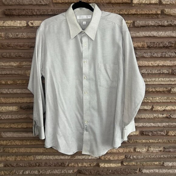 Geoffrey Beene Men's Vintage Gray Long Sleeve Shirt Size 17 32-33 - Picture 9 of 9